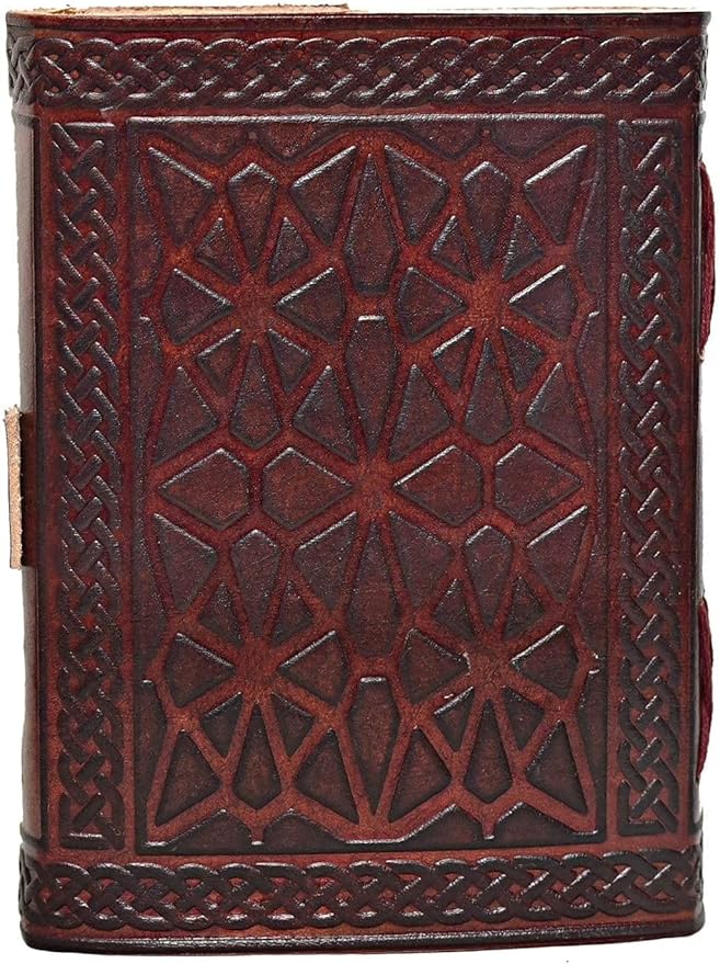 cuero 3 Moon Blue Lapiz Embossed Vintage Leather Journal | 240 Pages of Antique - Image 6