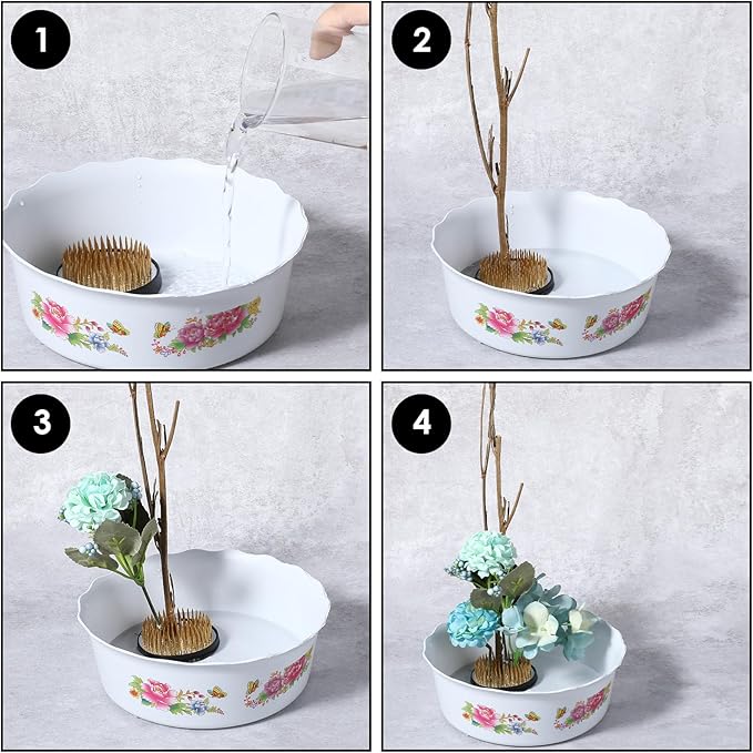 4/Set Flower Frog Japanese Ikebana Flower Arrangement Kenzan Kit, 2.4”Round - Image 5