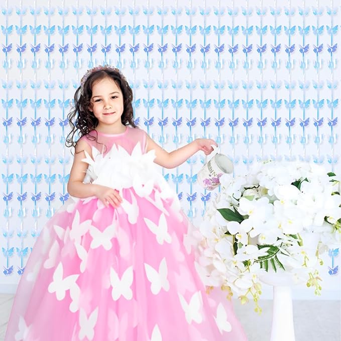 BRAVESHINE Iridescent Hanging Butterfly Foil Fringe Curtain - Image 7