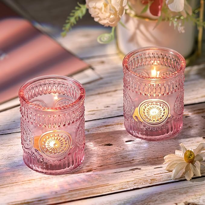 DARJEN Pink Votive Candle Holders Set of 36- Glass Candle Holders Bulk - Image 3