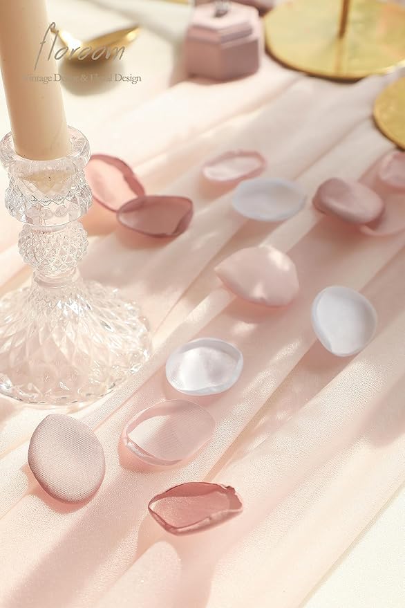 Floroom 300pcs Rose Petals Dusty Rose Blush Faux Silk Flower Petals - Image 4