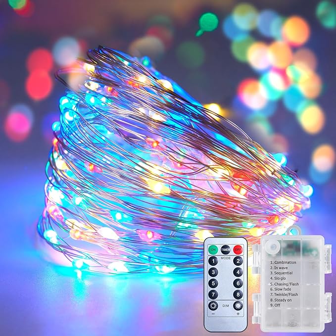 33Ft 100LED Outdoor String Lights, Fairy Lights Battery Operated - Image 9