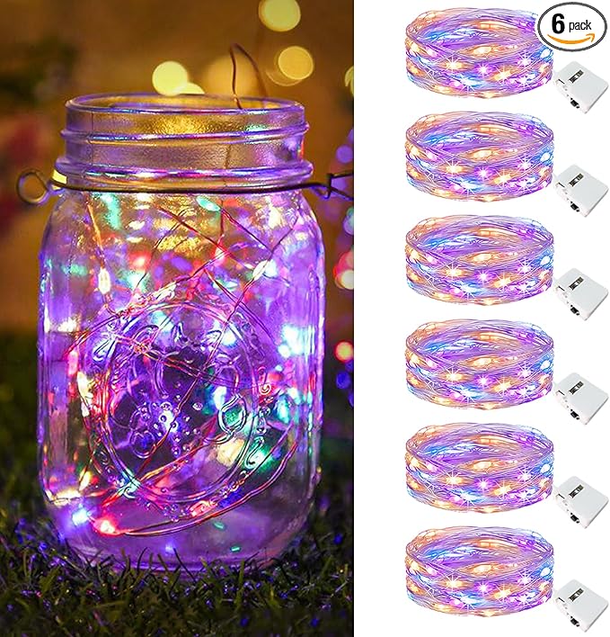 btfarm 6 Pack Fairy Lights Battery Operated, 7ft 20 Led Twinkle Lights String by btfarmdecorativelighting
