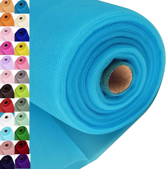 Turquoise Tulle Fabric Roll Spool Bolt Large Tulle Wedding Party Decoration by AblemeDeco