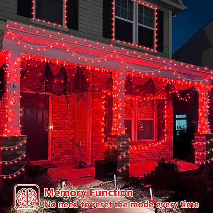 YEGUO 165ft 500 LED Halloween Lights Outdoor Waterproof, 8 Modes Clear Wire - Image 5