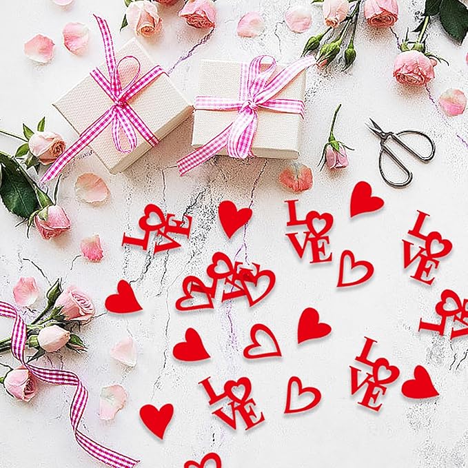 200 Pcs Red Heart Paper Confetti Love Confetti - Image 3