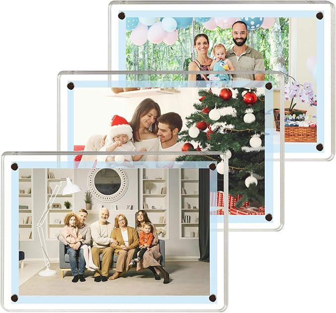 3 Pack acrylic fridge magnetic frame 6X4 Inch refrigerator photo magnet frames by Unknown