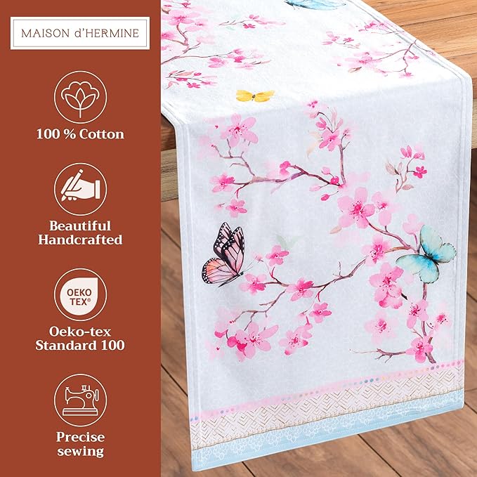 Maison d' Hermine Table Runner 100% Cotton Double Layer Table Runners 72 inches - Image 2