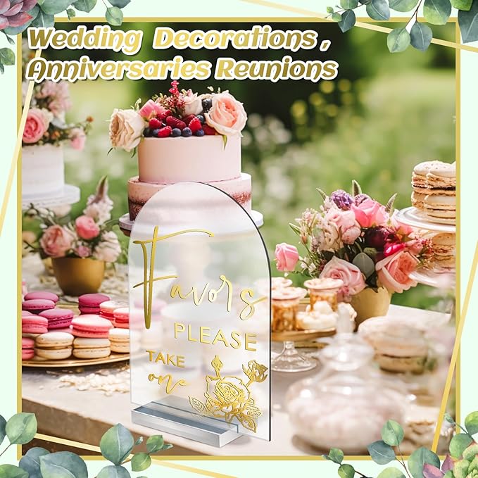 Chunful 4 Pcs Clear Acrylic Wedding Sign - Image 5