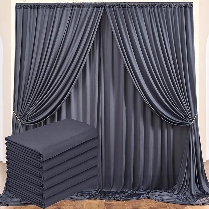 30 ft x 10 ft Wrinkle Free Charcoal Backdrop Curtain by Outpain