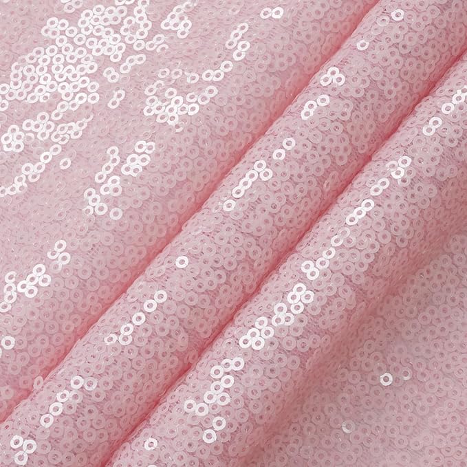 Eternal Beauty Pink Sequin Backdrop, 6x6 Ft Glitter Background Curtains - Image 8
