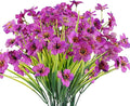 12 Bundles Artificial Flowers Outdoor UV Resistant Fake Flowers No Fade Plastic by JEMONG