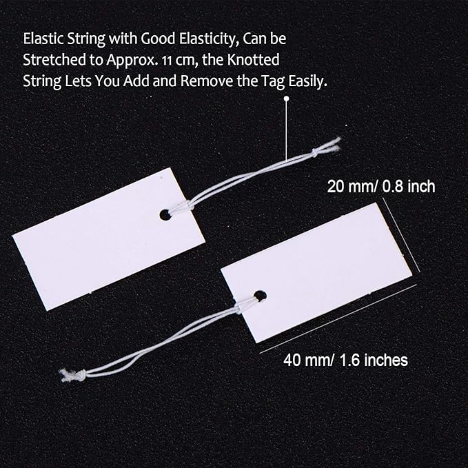 Shappy 300 Pcs 0.8 x 1.58 Inches White Price Display Tags Marking Labels - Image 6