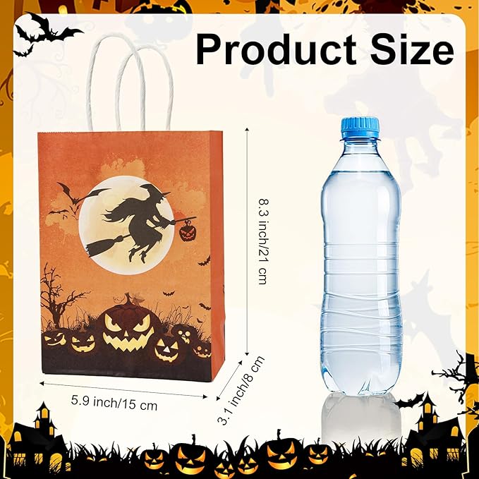 24 Pcs Halloween Paper Gift Bags, 6 Styles Halloween Goodie Bags - Image 2