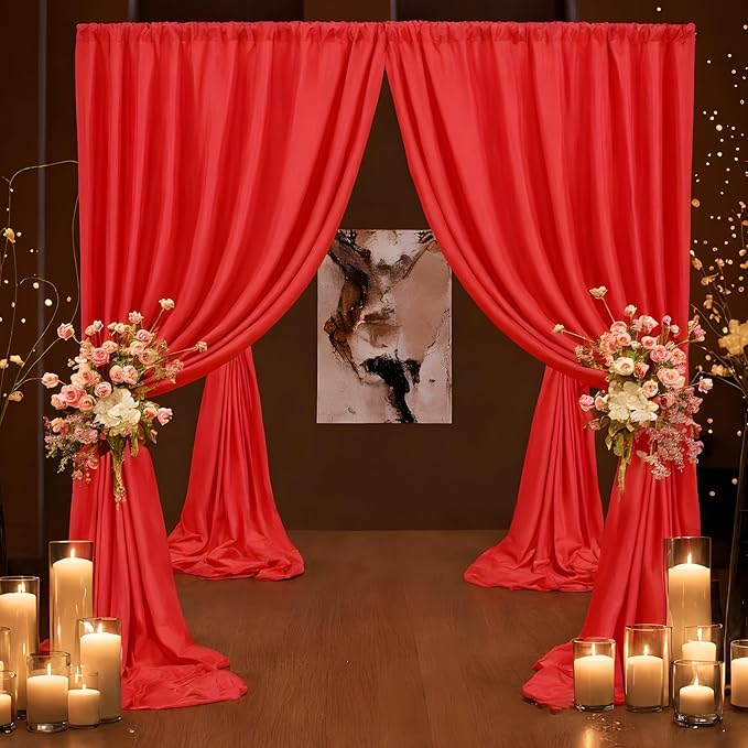 10ft x 10ft Thick Red Backdrop Curtains - Image 7