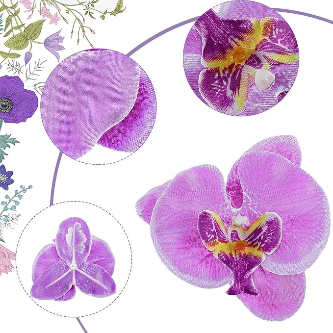 40 Pieces Orchid Petals Artificial Decorations Wedding Party Orchids Heads - Image 2
