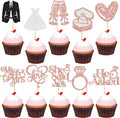 Gyufise 30Pcs She Said Yes Cupcake Toppers Glitter Diamond Ring I Do Love by Gyufise