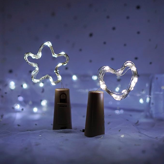 Wine Bottle Lights 20 LEDs Cork Lights Waterproof Battery Operated Fairy Mini - Image 5
