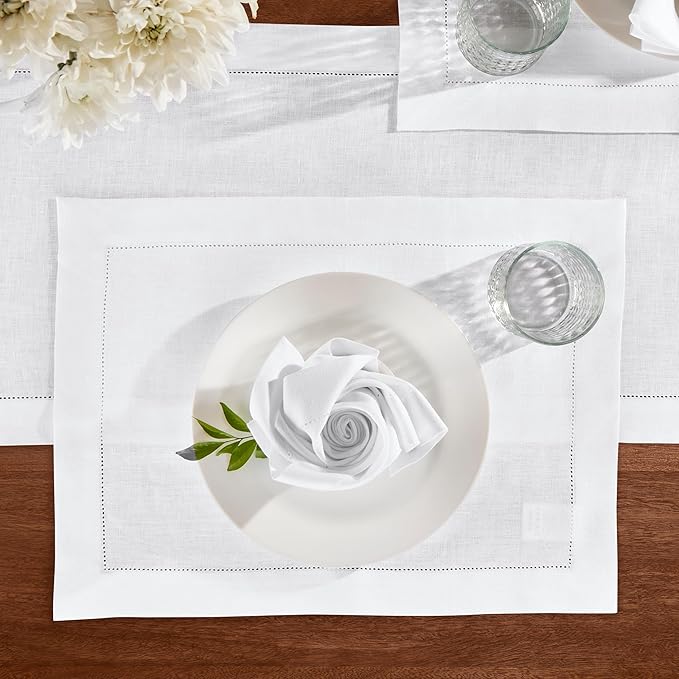 Linen Table Runner 48 inches – 100% Pure Linen Off White Medium Weight - Image 3