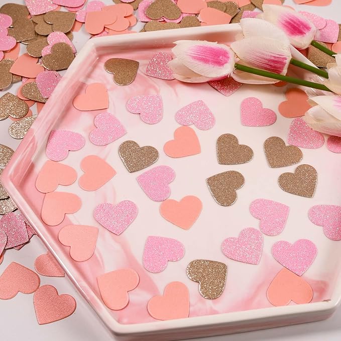 200 Pcs Pink Heart Paper Confetti - Image 4