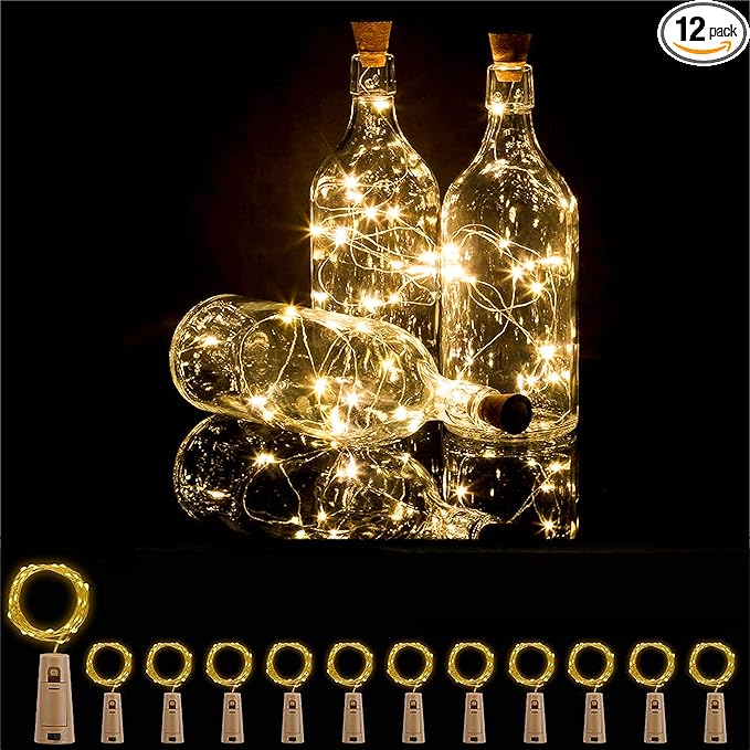 Bottle Lights 12 Pack 20 LEDs Cork Lights by StarryMine