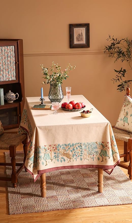 patdrea Designer French Beige Long Tablecloth - Image 8