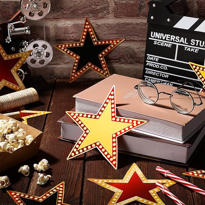 Geosar 150 Pcs Movie Star Cardboard Red Carpet Awards Night Cutouts Confetti - Image 3