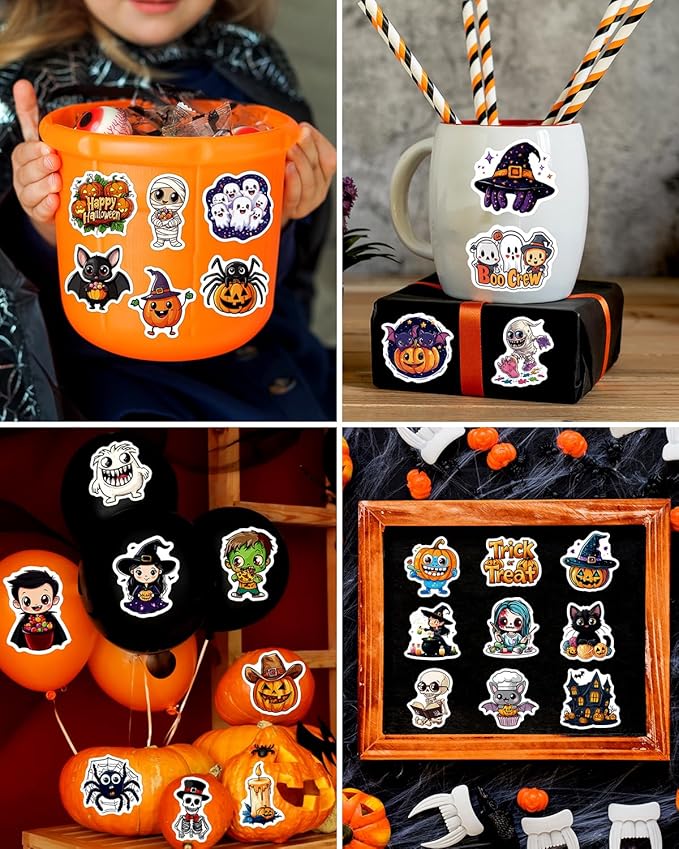 JCFIRE Halloween Stickers for Kids, Waterproof Cute Vinyl Stickers for Water - Image 3