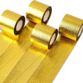 PartyWoo Gold Foil Crepe Paper Streamers 4pcs 328ft Pack of Metallic Gold Foil by PartyWoo