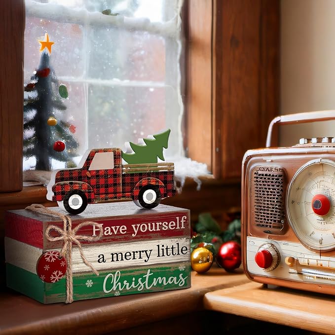 4 Pcs Christmas Table Decor Winter Table Decorations Christmas Tiered Tray - Image 6
