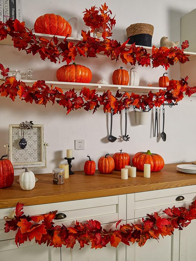 Party Joy 6PCS Artificial Maple Leaf Garland - Image 4