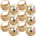 Taiyin 12 Pack Rattan Flower Girl Basket Small Half Moon Straw Wicker Basket by Taiyin