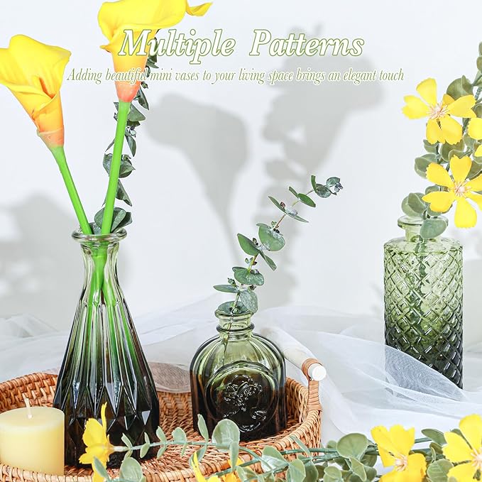 Glass Bud Vases Set of 5, Mini Flower Vase - Image 3