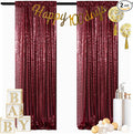 ShinyBeauty Glitter Burgundy Backdrop Curtains 2 Panels 4Ftx7Ft Sequin Curtain by ShinyBeauty
