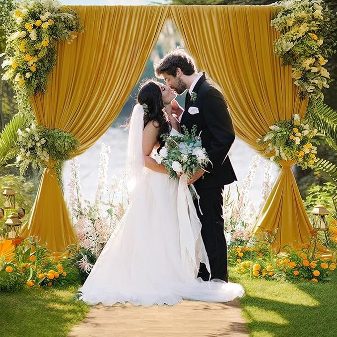 10 x 7 Feet Gold Backdrop Curtain - Image 5