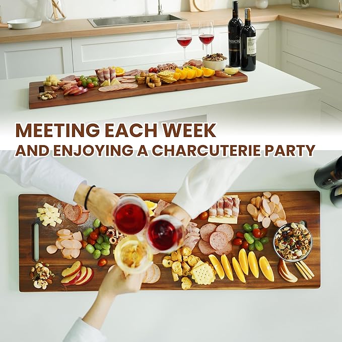 36" Large Acacia Wood Charcuterie Board - Image 6