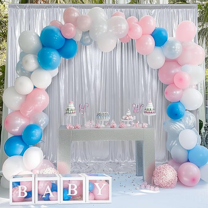 10x10 ft Wrinkle Free Silver Sequin Backdrop Curtain - Image 8