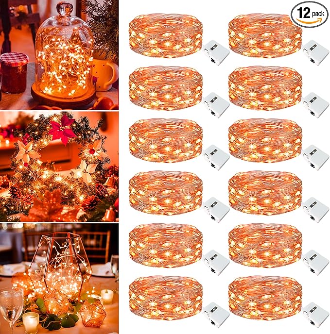 12 Pack Fairy Lights Battery Operated - 7ft 20 Led Twinkle Lights 3 Modes by Unknown