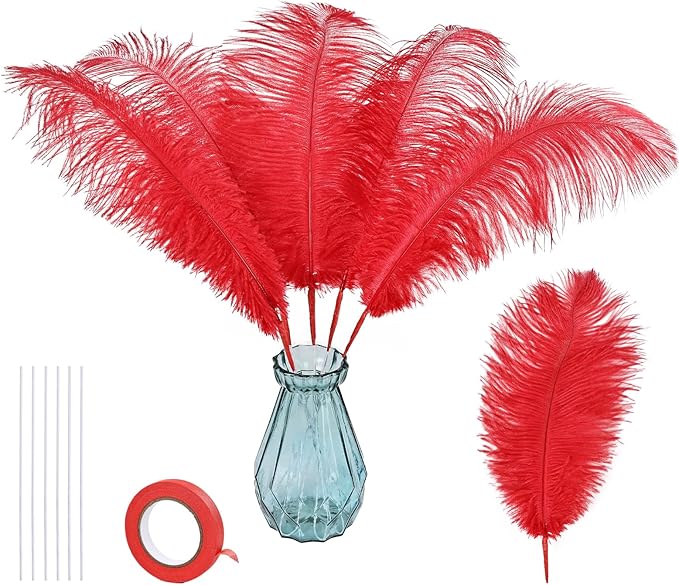 Bulk Red Ostrich Feathers by whitefeather