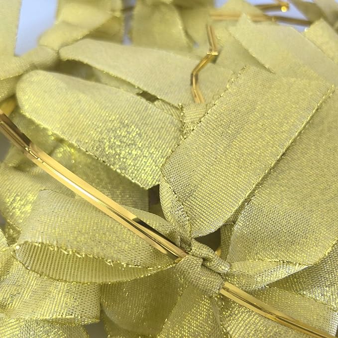 50pcs 3-1/2" Metallic Gold Satin Ribbon Bows - Image 9