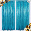 ShinyBeauty Turquoise Sequin Backdrop Curtain | 2 Panels 4FTx8FT Shimmer by ShinyBeauty