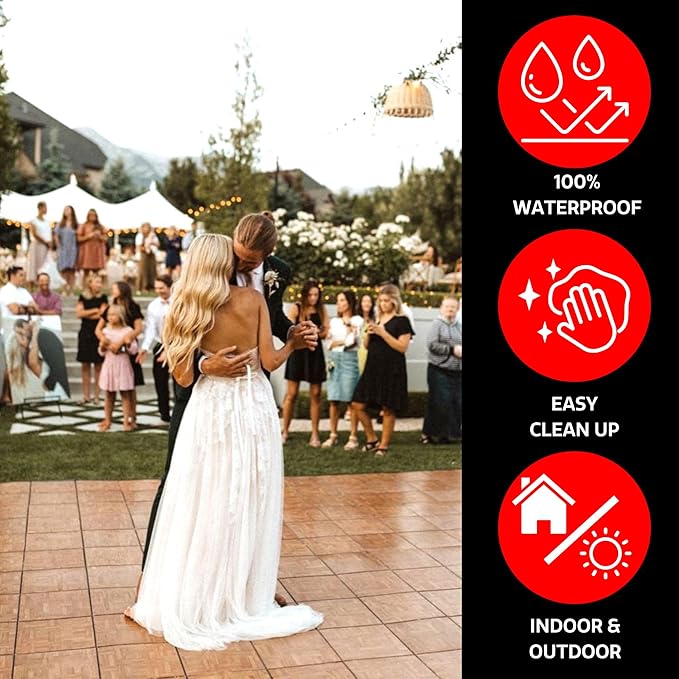 Big Floors 3X3LUXBLAKFLOOR Modular Interlocking Lightweight Plastic Dance Floor - Image 7