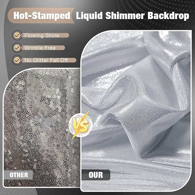 10x10FT Silver Sequin Backdrop - Image 2