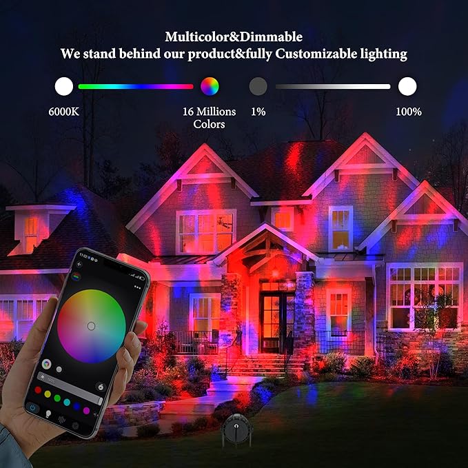 Water Wave Projector with APP & RF Control, IP65 Waterproof Smart Outdoor Lights - Image 3