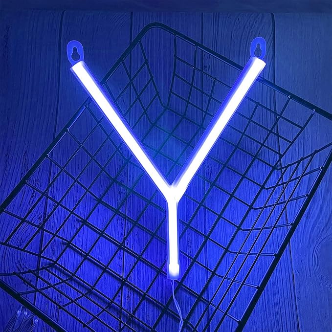 LED Blue Neon Letter Signs Night Light Battery or USB Operated LED Marquee - Image 2
