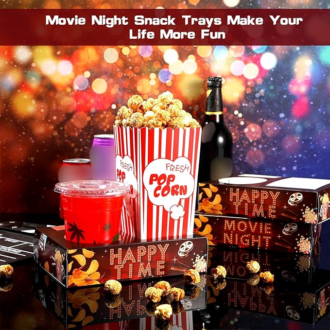 Faccito 36 Pcs Movie Night Snack Trays Movie Theater Snack Boxes Night Supply - Image 4