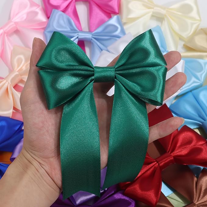 Dark Green Solid Satin Ribbon 1-1/2 Inch 25 Yards Solid Polyester Fabric Ribbon - Image 7