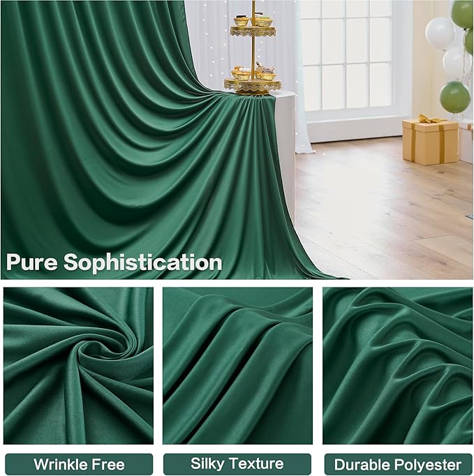 PartyVillage 20ft×15ft Forest Green Backdrop Curtain - Image 4
