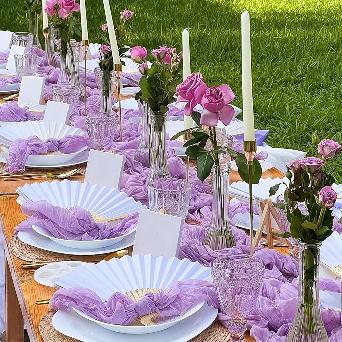 Lilac Purple Cheese Cloth Table Runner Boho Romantic 10ft Gauze Cheesecloth - Image 2