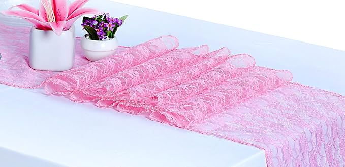 MDS Pack of 15 Wedding 12 x 108 inches Lace Table Runner - Image 2
